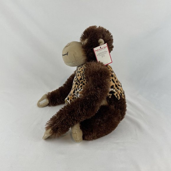 Peek A Boo Toys Brown Gorilla Ape 11” Plush Animal Print Shirt Hanging w/Tags - Picture 2 of 10